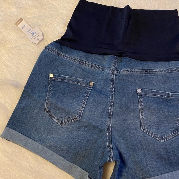 Time And Tru Size Maternity Jean Shorts Women’s Size 4-6 Pull On New - Picture 5 of 6